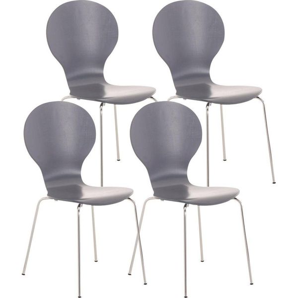 Set Di Quattro Sedie Impilabili - Sedie Per Visitatori - Design Ergonomico E Salvaspazio-image