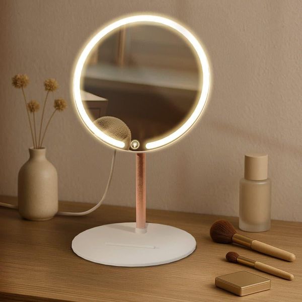Specchio Per Il Trucco - Riflettore Cosmetico, Illuminazione Led Dimmerabile, Design Contemporaneo-image