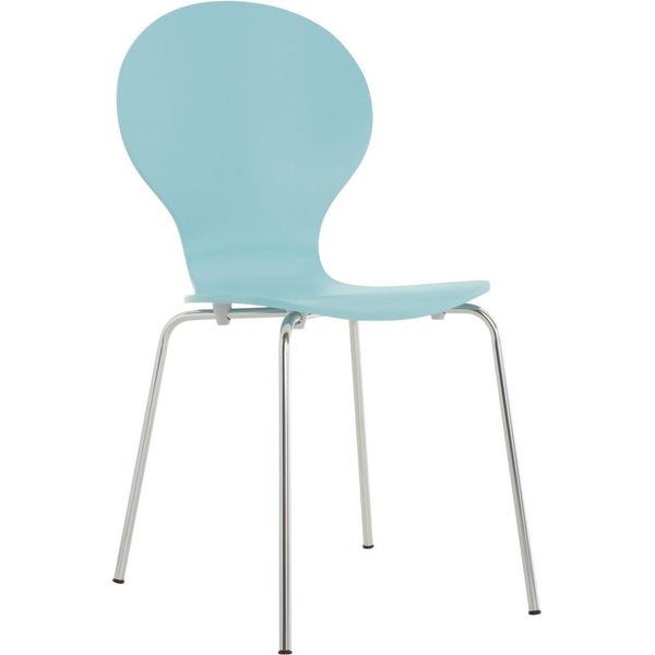 Sedia Per Visitatori Impilabile - Sedia Ergonomica - Sedia In Legno - Comfort E Stabilità. Colore: Azzurro-image