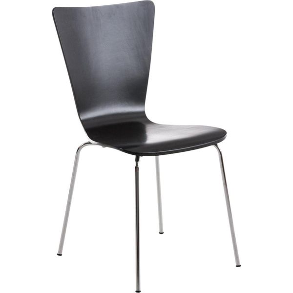Sedia Per Visitatori Impilabile - Sedia Per Riunioni - Ottimo Comfort Di Seduta E Design Elegante | Colore: Nero-image