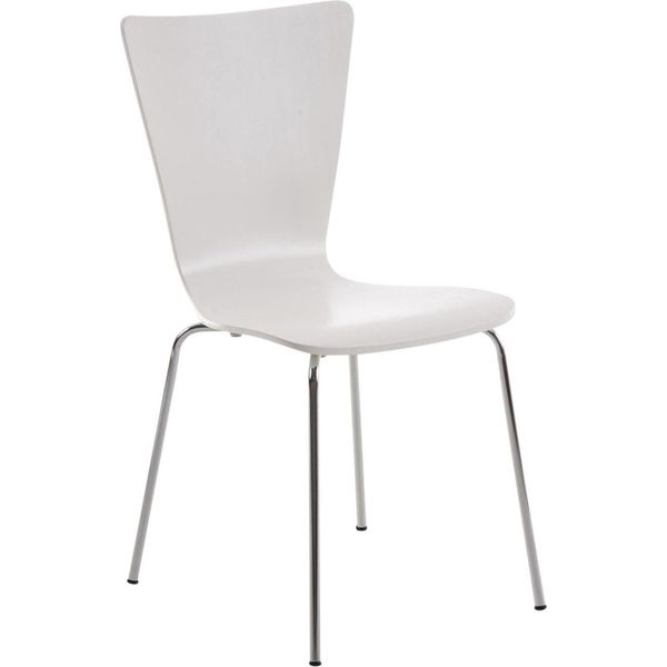 Sedia Per Visitatori Impilabile - Sedia Per Riunioni - Ottimo Comfort Di Seduta E Design Elegante | Colore: Bianco-image