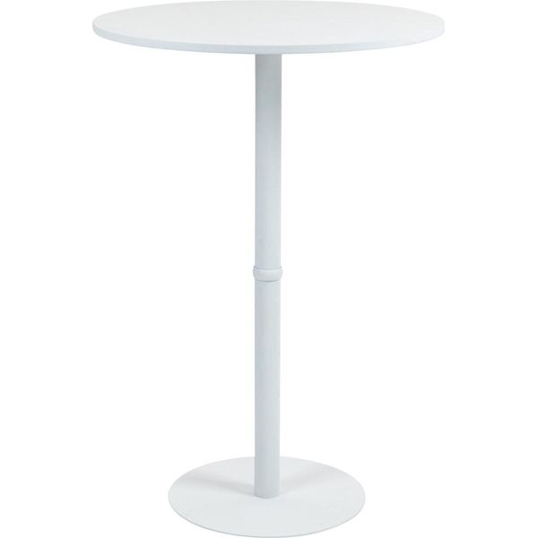 Tavolo Da Bar Rotondo - Tavolo Da Bistrot - Robusta Struttura In Metallo | Colore: Bianco/Bianco | Dimensioni: 75 Cm-image