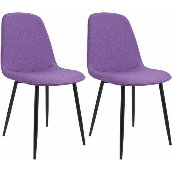 Set Di 2 Sedie Da Pranzo Viola - Sedie Assemblate - Elevato Comfort Di Seduta - Robusta Struttura In Metallo-image