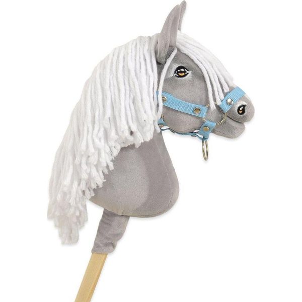 Hobbyhorse Su Un Bastone, Hobbyhorse, Fatto A Mano E Resistente - Grigio Premium - Materiale Oeko-Tex-image