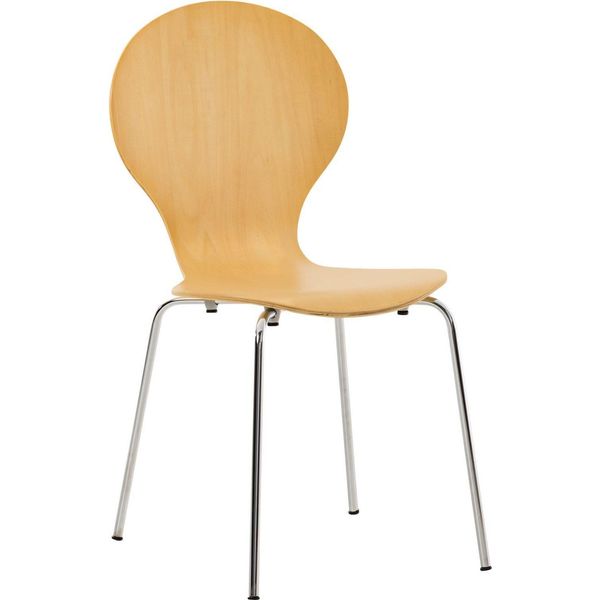 Sedia Per Visitatori Impilabile - Sedia Ergonomica - Sedia In Legno - Comfort E Stabilità. Colore: Naturale-image