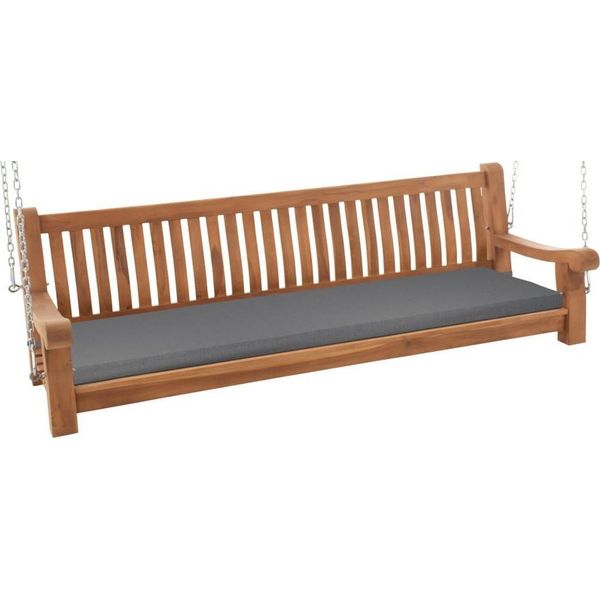 Dondolo Da Giardino In Teak - Panca A Dondolo - Elevato Comfort Di Seduta Con Cuscino Resistente Alle Intemperie-image