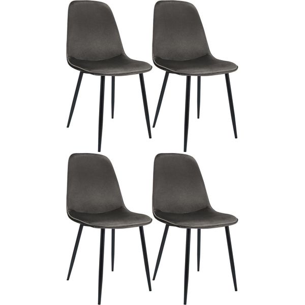 Set Di 4 Sedie Da Pranzo In Velluto - Sedie Da Cucina - Elevato Comfort Di Seduta, Design Moderno-image