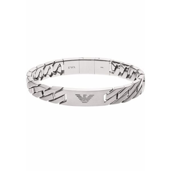 Edelstahlarmband Emporio Armani "Schmuck Geschenk Edelstahl Armschmuck", Silber (Silberfarben), ArmbäNder, Damen, 20,5Cm, Edelstahl, Edelstahlarmband-image