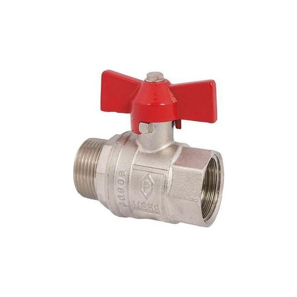 Js Kugelhahn,Voller Durchg.,Dn10 Agxig3/8",47Mm,Flueg-Gr.Rot,Vern."-image