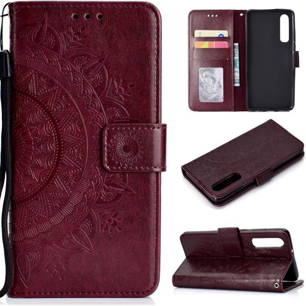 Huawei P30 Custodia Del Telefono Cellulare Flip Case Cover Custodia Del Telefono Cellulare Bumper Mandala Brown-image