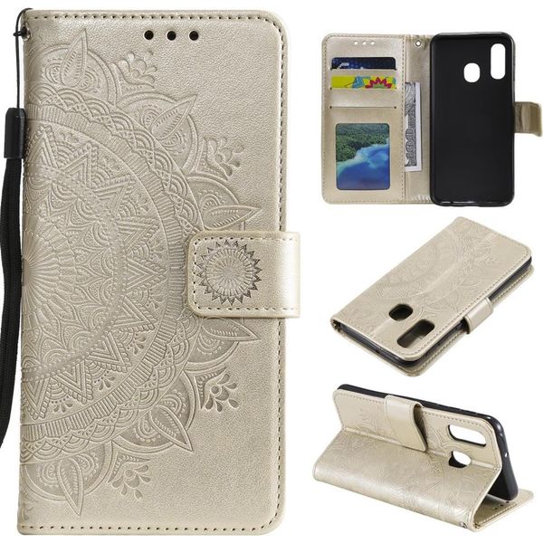 Custodia Per Samsung Galaxy A20E Custodia Del Telefono Cellulare Flip Case Cover Protettiva Mandala-image