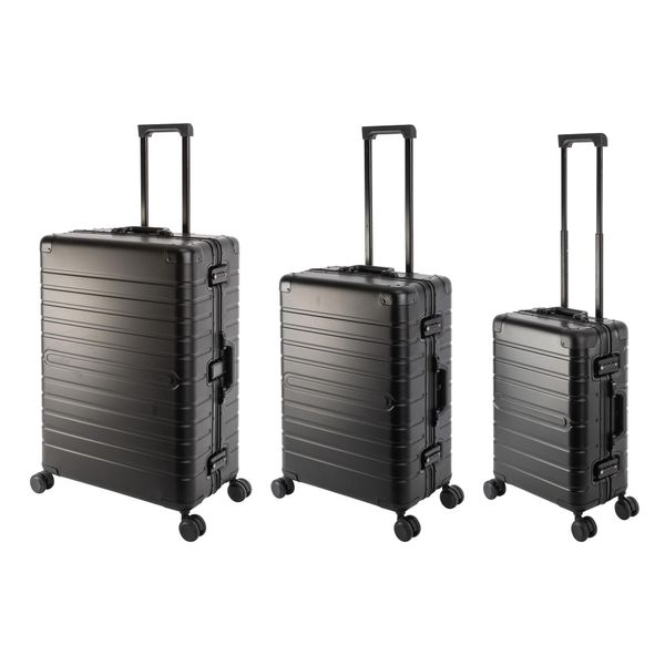 Travelhouse Oslo - Set Di 3 Valigie Da Viaggio Sml - Alluminio Nero-image