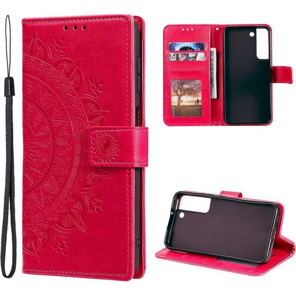 Custodia Per Samsung Galaxy S22+ (Plus) Custodia Per Telefono Cellulare Flip Case Cover Mandala Pink-image