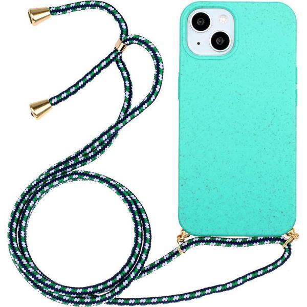 Custodia Per Apple Iphone 14 Custodia Per Telefono Cellulare Custodia In Silicone Custodia Per Telefono Cellulare A Catena Cover Band Verde-image