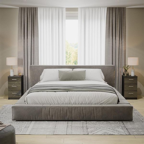 Vicco Comodini Camera Da Letto Irma, 37.6 X 66 Cm Set Di 2, Nero Lucido-image