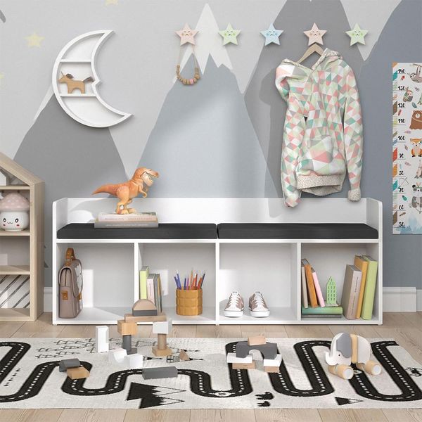 Vicco Scaffale Per Bambini Luigi, 142.4 X 53.4 Cm Senza Box Pieghevole, Bianco-image