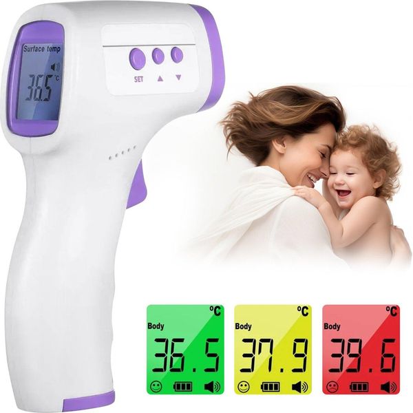 Extralink Termometro Digitale Senza Contatto, Termometrobaby, Tre Colori, Termometro A Infrarossi Ad Alta Precisione, Viola, Ideale Per Adulti E Bambini.-image