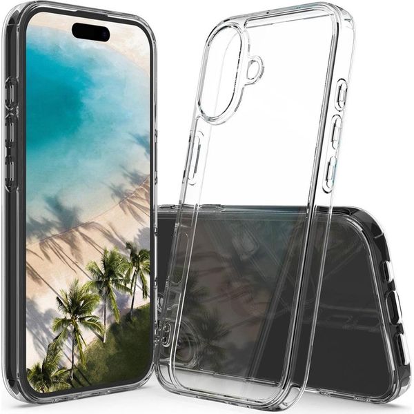 Custodia Per Apple Iphone 16 Custodia Del Telefono Cellulare Hybrid Silicone Bumper Cover Clear-image