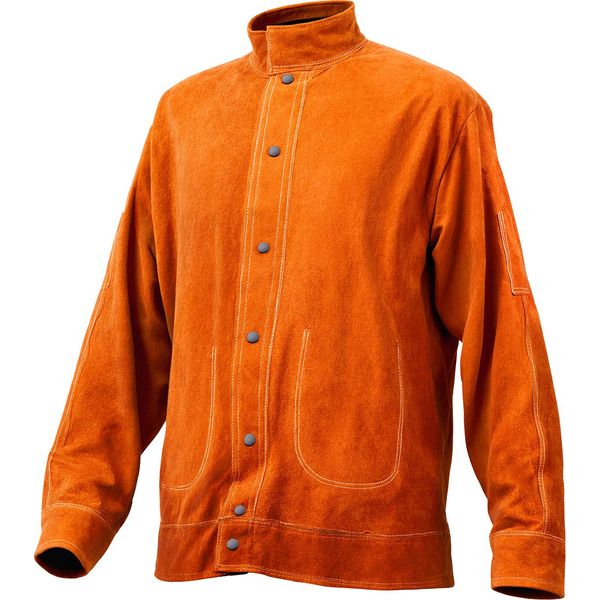 Giacca Da Saldatura Vevor In Pelle, Giacca Da Saldatura Ignifuga In Pelle Bovina, Giacca Di Sicurezza Impermeabile E Resistente Al Calore Per Saldatori Di Acciaieria - Taglia M-image