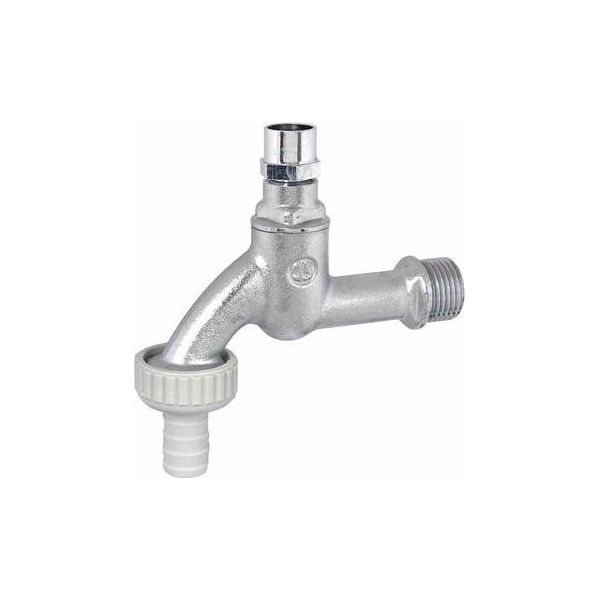 Js Auslaufventil Mit Schlauchver. Steckschl.-Ot,3/4",Matt Chrom"-image