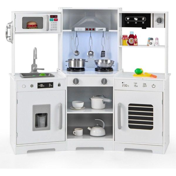 Cucina Giocattolo Per Bambini Con Luci E Suoni - Set Di Giocattoli In Legno-image