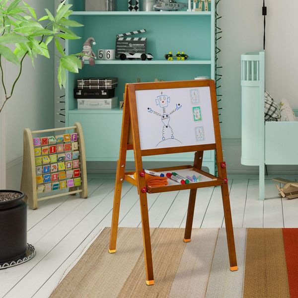 Cavalletto 2 In 1 Per Bambini: Lavagna Bianca E Lavagna-image