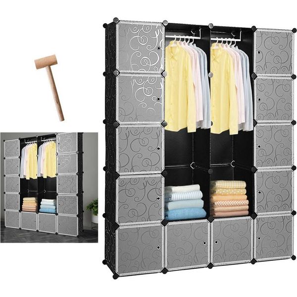 Jopassy Scaffale Guardaroba Fai Da Te Armadio A Pioli Armadio Di Stoccaggio Bambini Scaffale-image