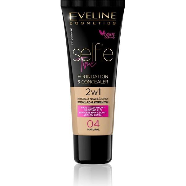 Eveline Selfie Time 2In1 Fondotinta E Correttore A Lunga Durata 2In1 04 Natural 30 Ml-image