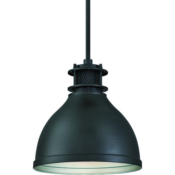 Lampada A Sospensione Industriale Vintage In Metallo Gun Metal Con 1 Sorgente Luminosa-image