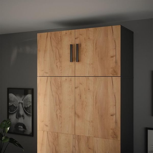 Vicco Modulo Aggiuntivo Ingo, 80 X 40 Cm Con 2 Porte, Antracite/Quercia Dorata-image