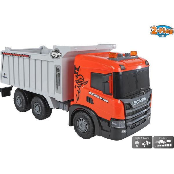 Autocarro Ribaltabile Giocattolo Scania Rosso Con Luci E Suoni-image