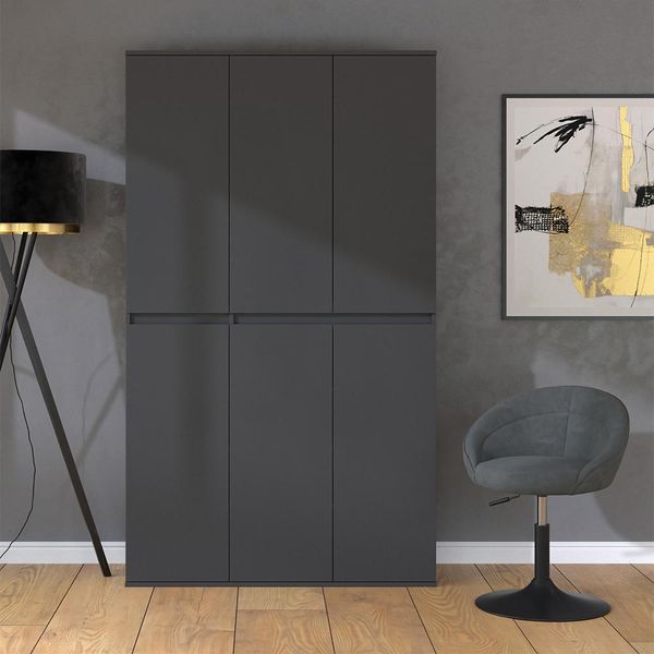 Vicco Armadio Multifunzione Claus, 111 X 191.5 Cm Con 6 Porte, Antracite-image