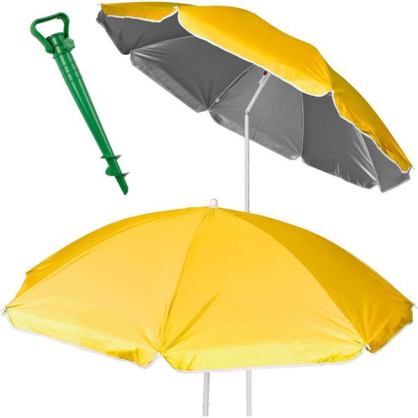 Ombrellone Da Spiaggia Grande Protezione Uv Giallo-image