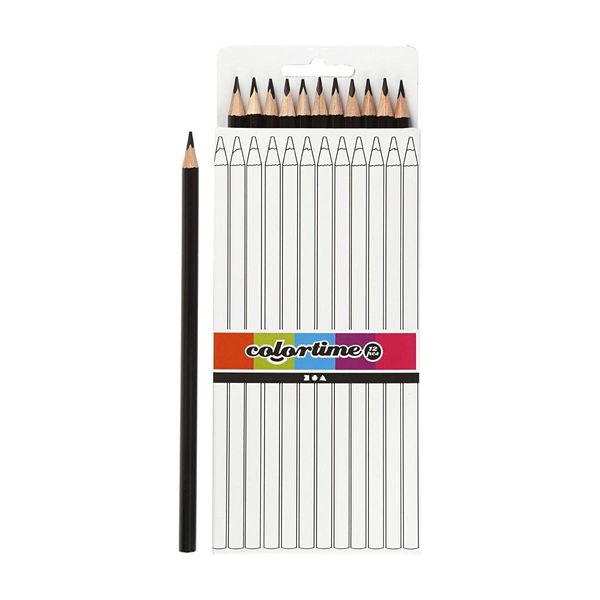 Creativ Company Matite Colorate Triangolari Nere, 12 Pezzi.-image
