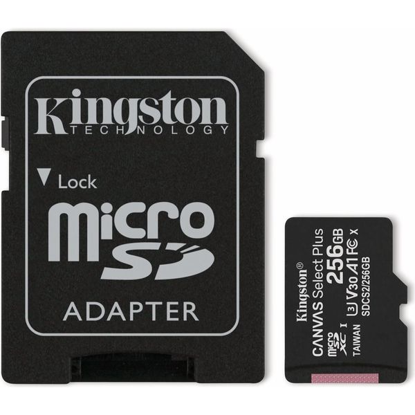 Kingston SDCS2/256GB Scheda Microsd Sd 256GB Kingston Sdxc Canvas+ (Classe10) M.Adap Al Dettaglio-image