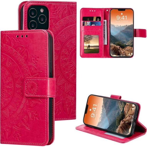 Custodia Per Apple Iphone 12 Pro Max Custodia Del Telefono Cellulare Flip Case Cover Borsa Mandala-image
