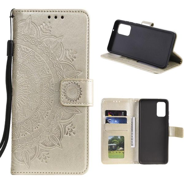 Custodia Per Samsung Galaxy M31S Custodia Del Telefono Cellulare Custodia Flip Cover Protettiva Borsa Mandala Oro-image