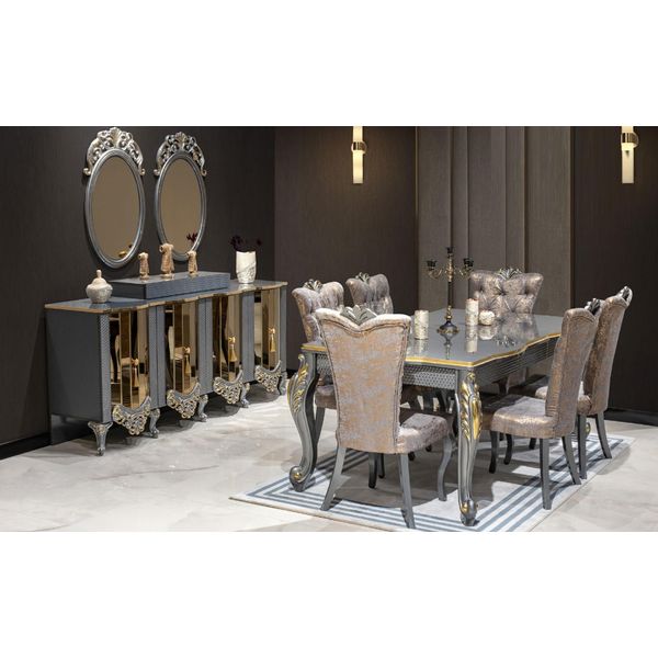 Lussuoso Set Da Pranzo Per La Sala Da Pranzo Tavolo Da Pranzo Sedie Mobili Set Da Pranzo 8 Pezzi.-image