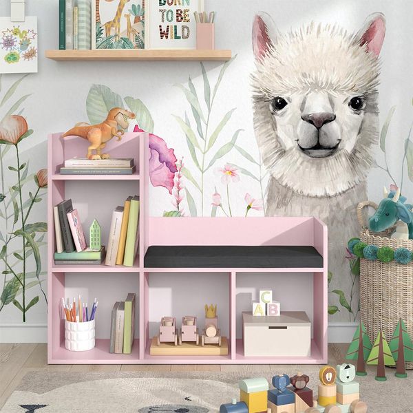 Vicco Libreria Bambini Luigi, 107.2 X 88.6 Cm Senza Box Pieghevole, Rosa-image