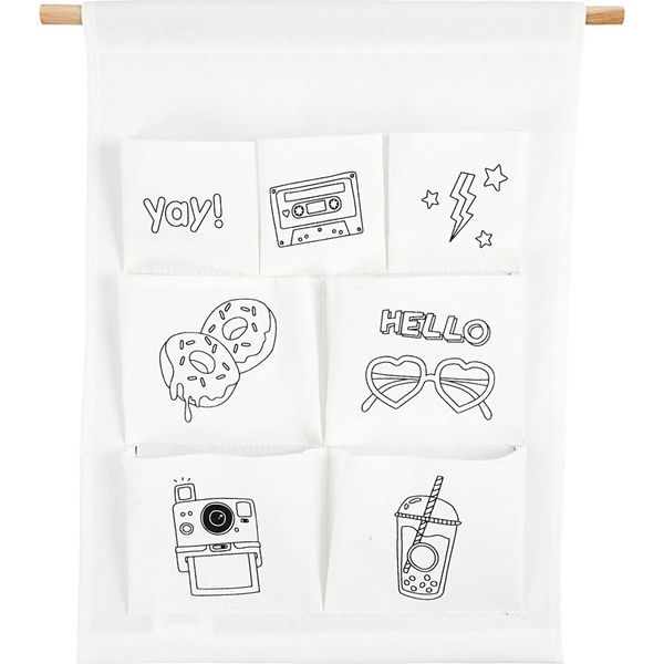 Creativ Company Organiser In Cotone Bianco 46 Cm - Portaoggetti Da Appendere Per Bambini-image