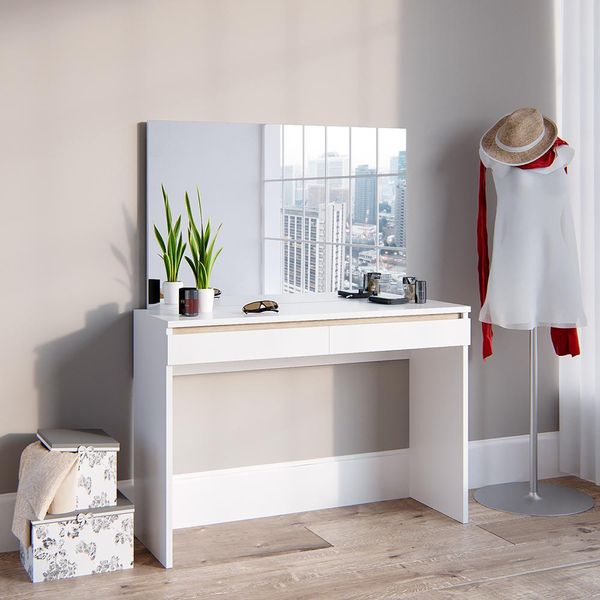 Vicco Tavolo Da Toeletta Emma, 120 Cm Senza Specchio, Bianco/Sonoma-image