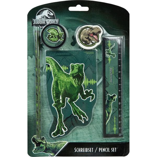 Set Di Scrittura Jurassic World - Set Di 5 Pezzi Per Bambini Creativi-image