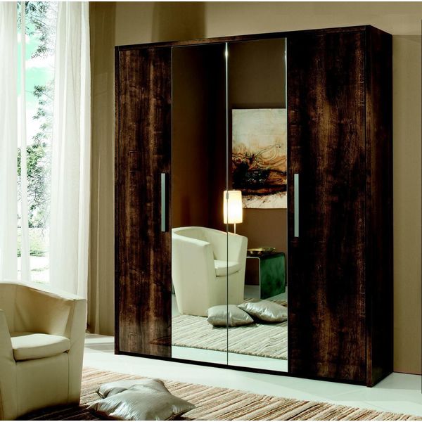 Armadio Armadio Design Legno Lusso Specchio Armadi Camera Da Letto Nuovo-image