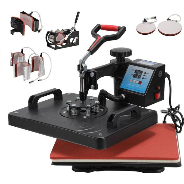 Tolletour 8 In 1 Transfer Press Pressa Termica 38X30Cm Pressa Termica 1400W T-Shirt Press Stampa Tessile-image