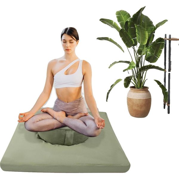 Cuscino Da Meditazione, Design Ergonomico, Materiali Resistenti, Verde-image