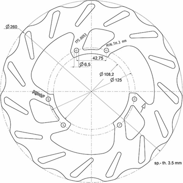 Disco Freno Polini D.260 Per Aprilia/Derbi/Gilera/Hm-image