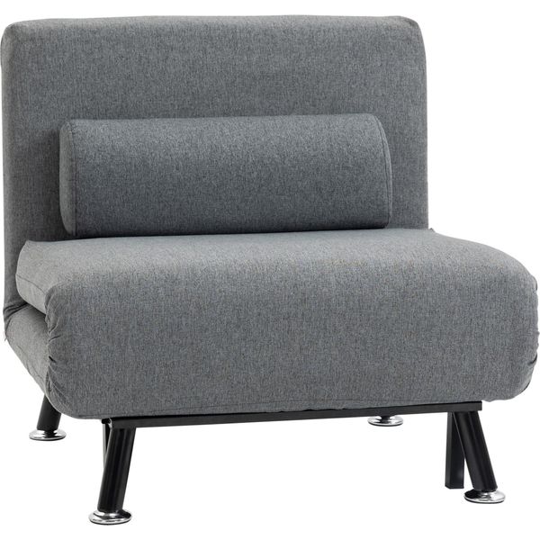 Fortuna Lai Poltrona Letto Poltrona Pieghevole Con Funzione Letto, Schienale Regolabile, Grigio Scuro-image