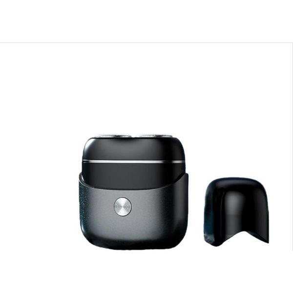 Inf Mini Rasoio Elettrico Portatile Uomo - Usb Ricaricabile, Impermeabile Nero+Grigio-image