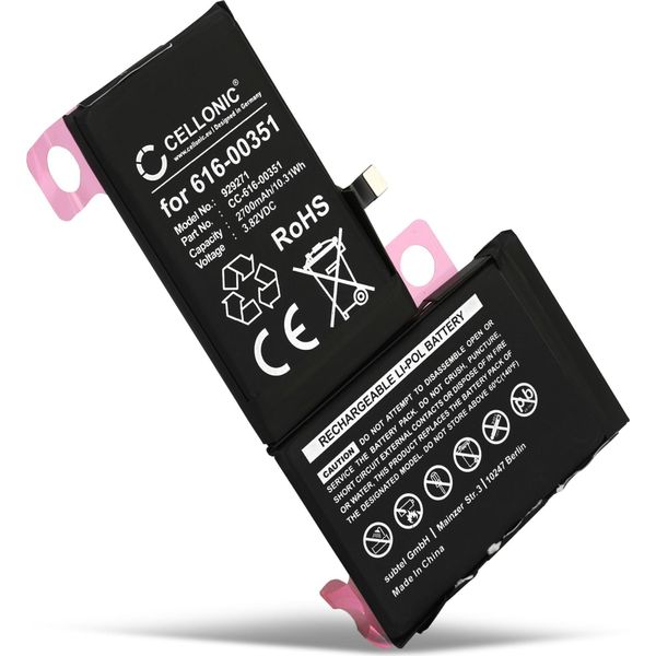 Cellonic Batteria Compatibile Con Apple Iphone X, 616-00351 (3.82V 2700Mah) Ricambio Per Telefono Cellulare Smartphone-image