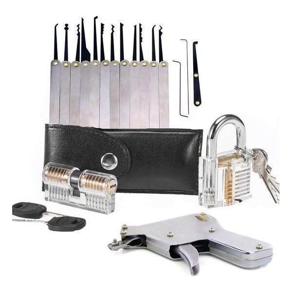 Set Di Grimaldelli Trasparenti - Gancio E Pistola - Set Iniziale Per Fabbri - Argento-image